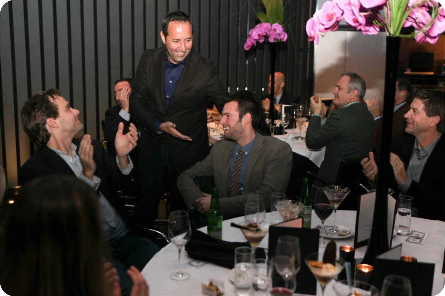 David at an industry dinner during his years on set